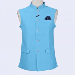Quality Terry Rayon Custom Tuxedo Suit Mens Stand Collar Waistcoat for sale