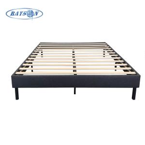 China Knitted Fabric Plywood Platform Beds Frame Mattress Base Gray Color on sale