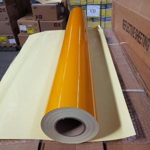 Quality Printable High Intensity Reflective Vinyl Film , Yellow Reflective Vinyl PVC Material for sale