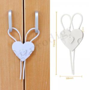 China Non Adhesive Door Handle Safety Lock Bendable Childproof White Color on sale