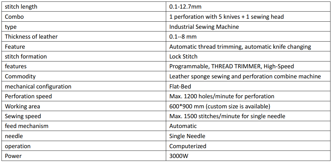 Computerized Leather Sponge Sewing and Automatic Punching Perforation Combine Machine for Car Seat Cushion Sofa Pillow
