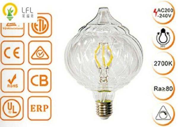 Buy Clear Glass Decorative Led Light Bulbs , Dimmable Tip Pumpkin LED Chandelier Bulbs at wholesale prices