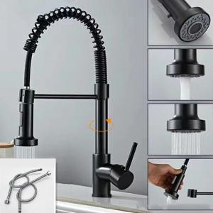 Quality Stainless Steel Spring Kitchen Faucet Restaurant Sink Sprayer Hot And Cold Water for sale