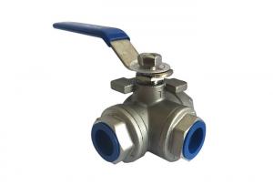 Quality CF8M Stainless Steel Ball Valve Reduced Bore 3 Way 1000 PSI With Thread Connection for sale
