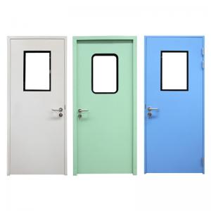 Quality Modern Polymer Cleanroom Steel Door Double Glazing Stainless Steel Hospital Door for sale
