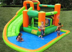 Quality 0.55mm Tarpaulin Plato Pool Slide Inflatable Water Parks for sale