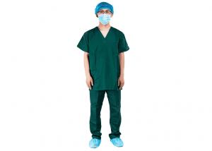 China Hospital Medical Scrub Suits V Neck Short Sleeve Nursing Uniform on sale