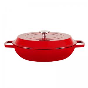 Quality 3.6qt Shallow Enamel Casserole Dish With Lid Multifunctional for sale
