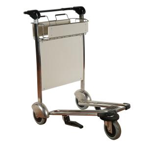 Quality Aluminum Alloy Functional folding luggage cart Airport Trolley Cart 3 Wheels With Brake for sale