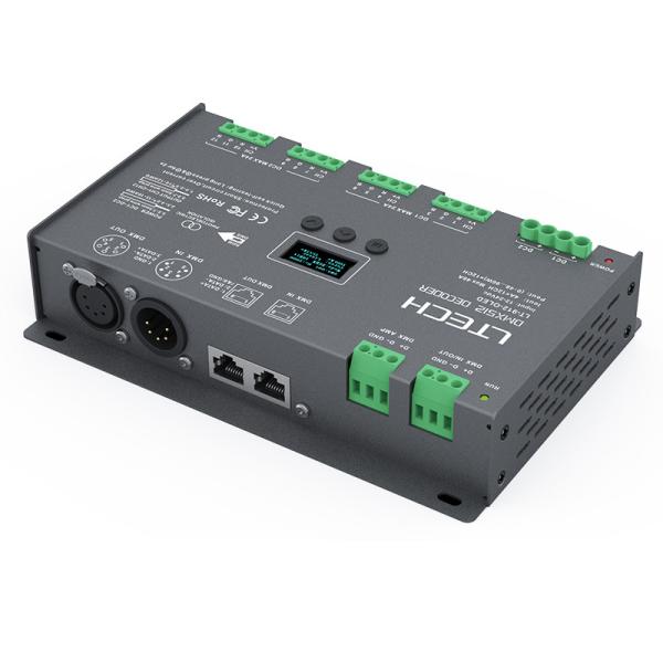 Buy Fast Self - Testing LED DMX Decoder 12 Channel Output OLED Screen Easy Operation at wholesale prices