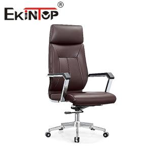 Quality Swivel Officeworks Leather Office Chair , Adjustable Genuine Leather Executive Chair for sale