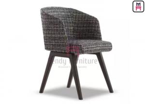Quality Grey Fabric Upholstered Dining Chair With Armrests For Restaurant Use for sale