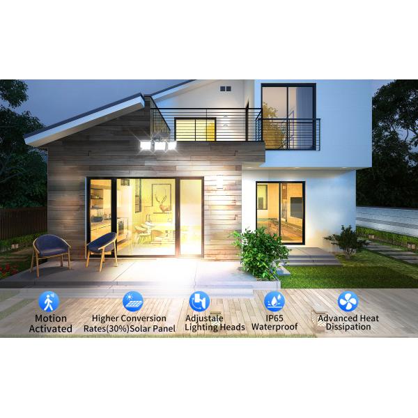Solar Motion Sensor Light 500LM 3000K 6000K Dual Color Outdoor