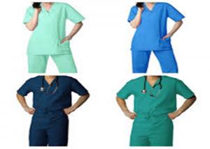 China Non - Irritating Waterproof Medical Scrub Suits For Cleaning Room / Food Company on sale