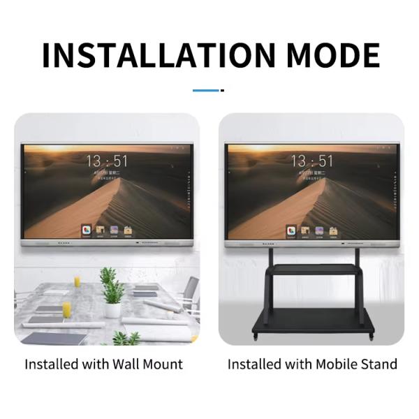 Interactive Whiteboard Flat Panel Smart Touch Monitors TV 4K Ultra HD Screen with All-in-one PC for Business & Teaching