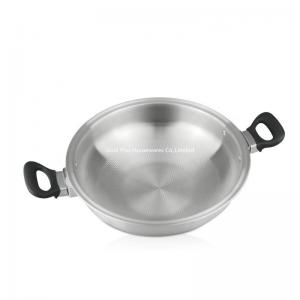 Quality Custom design 304 try-ply stainless steel wok pan double ear wok all clad cookware set on TV shopping for sale