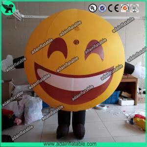 Quality Advertising Happy Face Inflatable QQ Inflatable Customized Walking Smile Ball Costume for sale