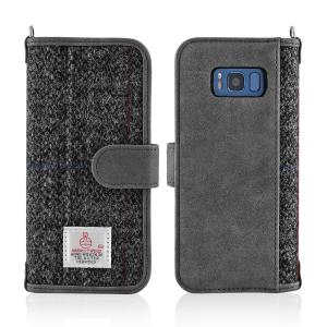 Quality Flip Harris Tweed Phone Case , Galaxy S8 Leather Phone Case 5.8 Inch Green Color for sale