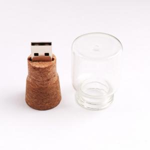 China 16GB 32GB 64GB Wooden USB Flash Drive Bottle Shaped Glass Wine Stopper on sale
