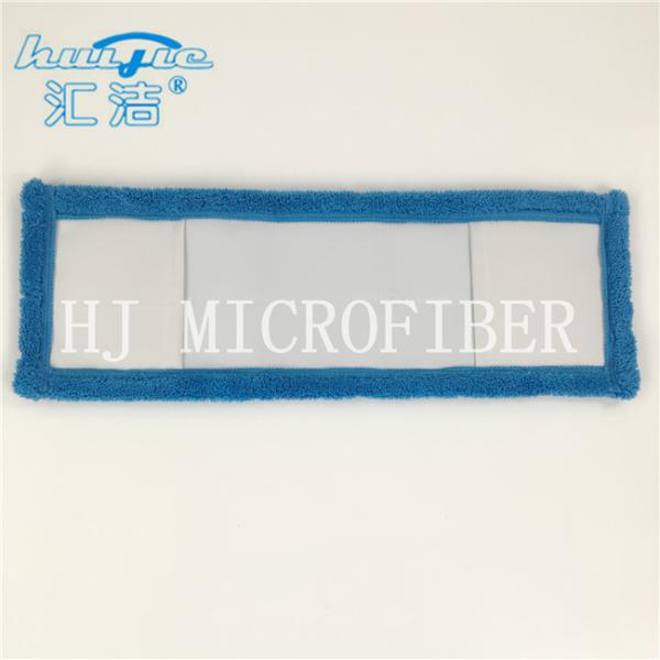 Blue 380gsm Microfiber Wet Mop Pads , Pocket Shaped Multifunctional Mops