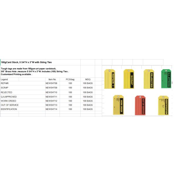 Height 7 In Width 4 In Lockout Plastic Safety Tag Yellow Cardstock Caution Tag