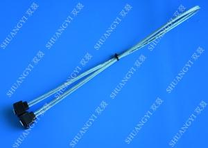 Blue Slim Down Angle 7 Pin SATA Data Cable Female to Female With Locking Latch