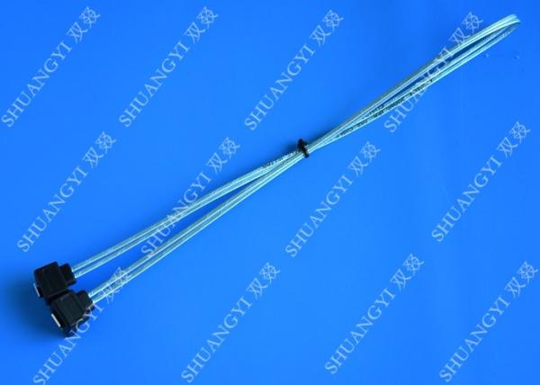 Buy Blue Slim Down Angle 7 Pin SATA Data Cable Female to Female With Locking Latch at wholesale prices