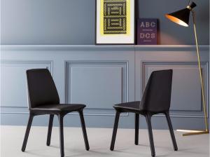 China Bonaldo Flute Leather Fiberglass Dining Chair Designed By Mauro Lipparini on sale