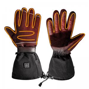 Quality Thick Rechargeable Li-ion Battery Heated Winter Gloves 7.4V Battery Powered Ski Gloves with 3 Temperature Gears for sale