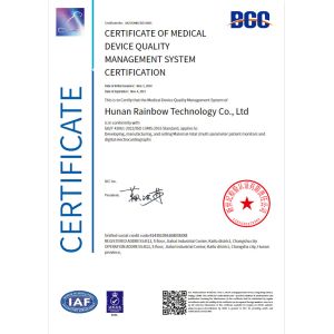 Hunan Province Rainbow Technology Co., Ltd. Certifications