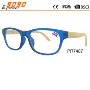 Quality New arrival and hot sale of plastic reading glasses, wooden temple ， suitable for women and men for sale