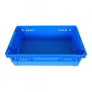 China Customized Logo Mesh Bread Turnover Crate for Supermarket Plastic Mesh Container on sale