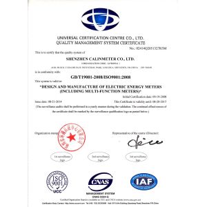 Shenzhen Calinmeter Co,.LTD Certifications