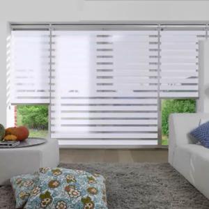 China 2020 Hot Sale Double Layer Window Blind Roller Zebra Blinds Manual Motorized Control on sale