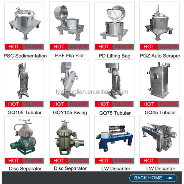 chemical Fully Automatic centrifugal vegetable oil filter supplier