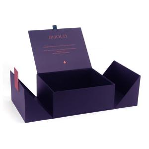 China Custom Logo Printed Cardboard Two Open Gift Box With Double Door Cosmetic Packaging Box on sale