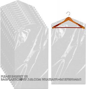 Quality Plastic Garment Bags Clear Dress Covers For Hanging Transparent Dry Cleaning Bags Dust-Proof Garment Covers for sale