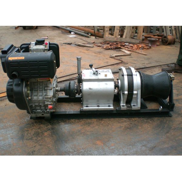 5 Ton High Speed Diesel Cable Winch Puller Lifting Winch , Fast Engine Powered Winch Sshaft Driving