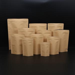 China food grade kraft paper bag Kraft standing zipper bag zipper kraft bag on sale