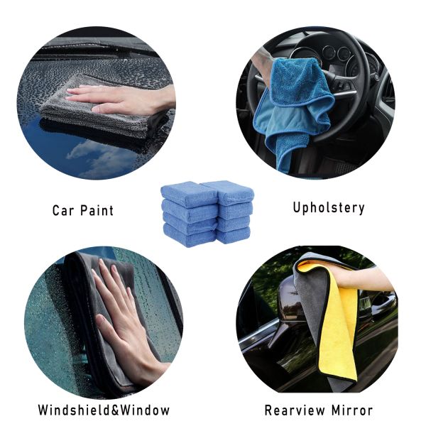 25x15x3cm Microfibre Applicator Pads 60G Blue Hand Wax Applicator