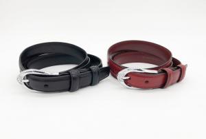Quality Genuine Leather Rhinestone Buckle Belt , Soft Leather Belt 2.4cm Width for sale