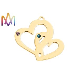 Buy cheap SS304 Hollow Double Heart Shape Pendant 25.5x28.5mm from wholesalers
