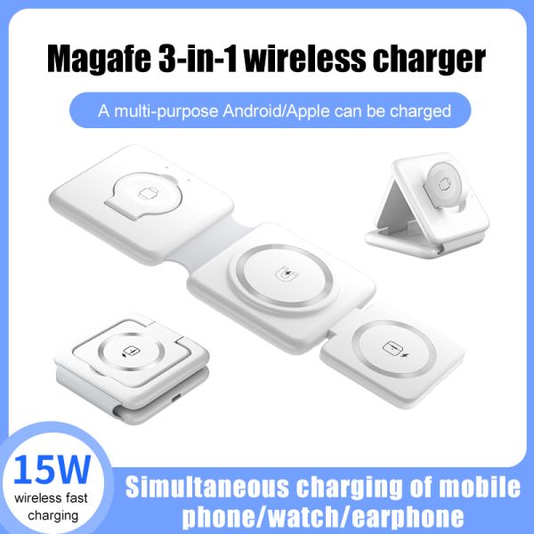 Multiple Devices 3 In 1 Wireless Charger Travel RTOPS Magnetic Wireless Charger