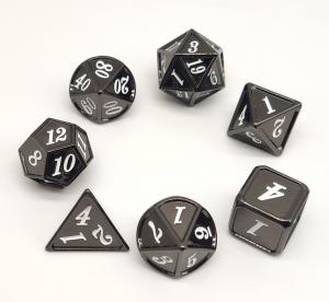 Quality Hand Carved Black Metal RPG Dice Sturdy For Dungeon And Dragon for sale