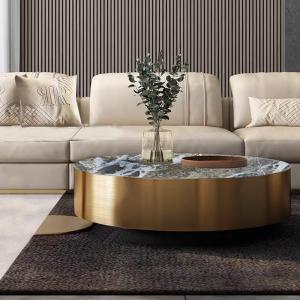 Quality Stainless Steel edge Ceramic Marble  Coffee Table for sale