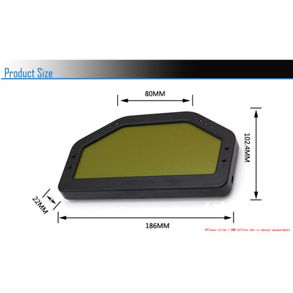 ABS Material Race Car Dashboard Digital LCD Display DO904 6.5 Inch Full Sensor Kit