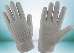 Quality Lint Free Anti Static Gloves Polyester With Conductive Carbon Lines Reusable for sale