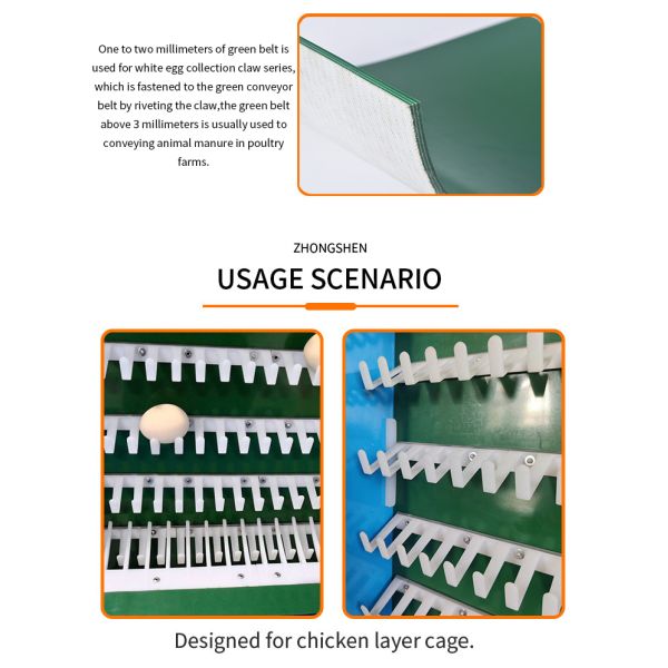 Manure Removal Green PVC Conveyor Belt 1mm~6mm For Poultry Farm