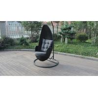 Stock Discount Rattan Furniture Black Rattan Hanging Swing Chair With Grey for sale