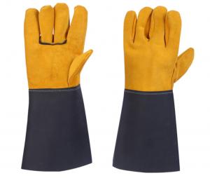 China Welding Gloves Wear-Resistant And Heat-Insulating Extended Leather Welder Labor Insurance Gloves on sale